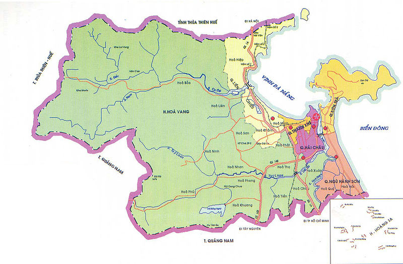 bản đồ hành chính Thành phố Đà Nẵng