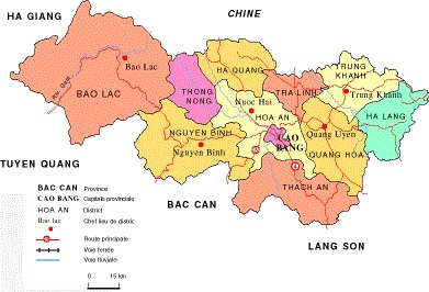 bản đồ du lịch Tỉnh Cao Bằng