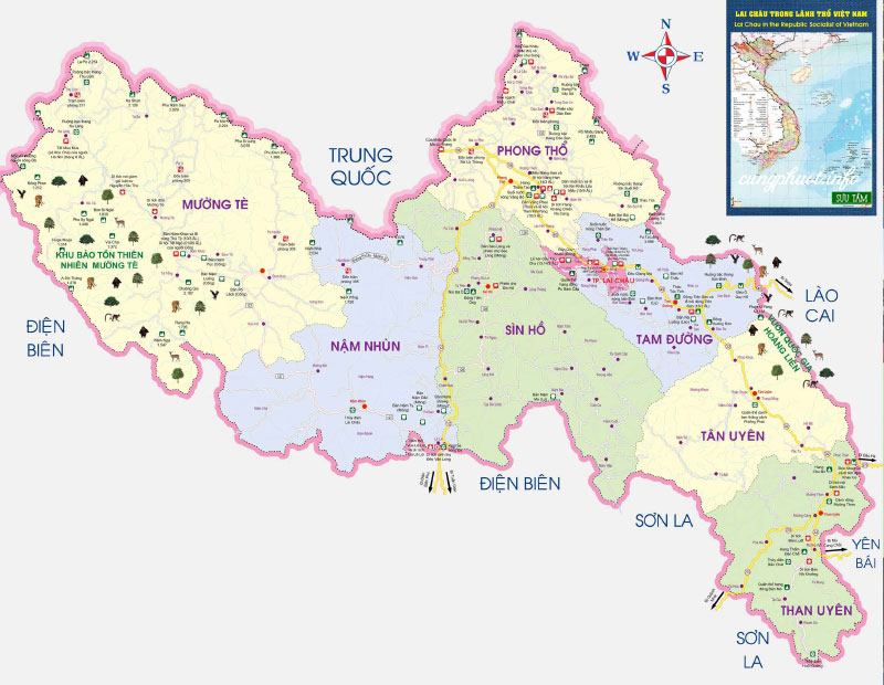bản đồ du lịch Tỉnh Lai Châu