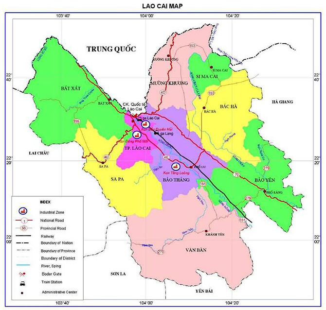 bản đồ du lịch Tỉnh Lào Cai