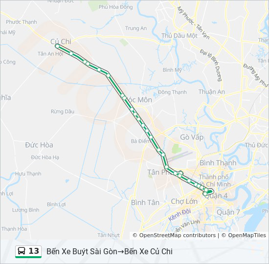 bản đồ xe bus 13