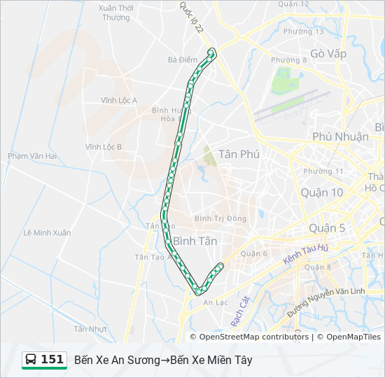 bản đồ xe bus 151