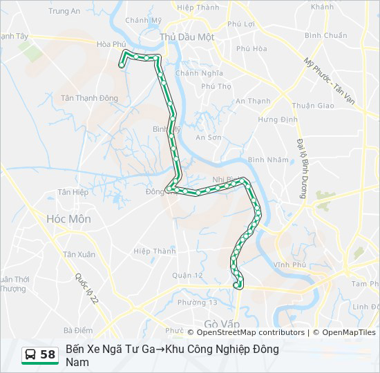 bản đồ xe bus 58