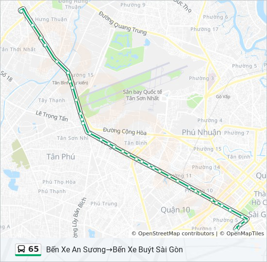 bản đồ xe bus 65