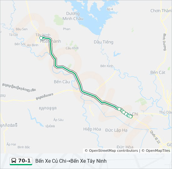 bản đồ xe bus 70-1