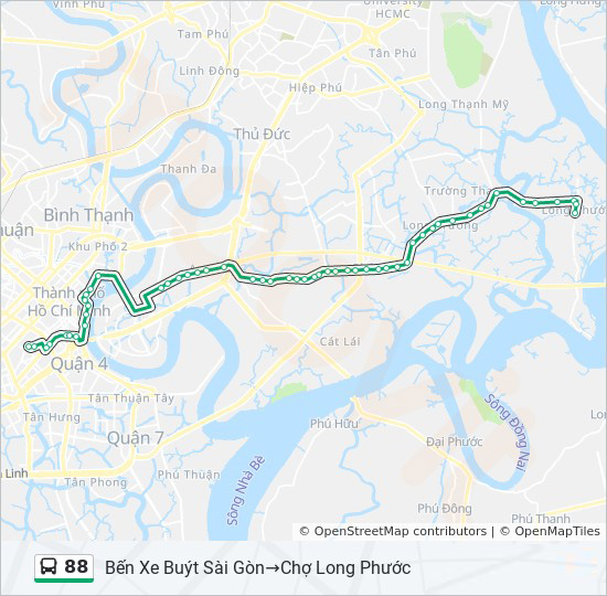 bản đồ xe bus 88