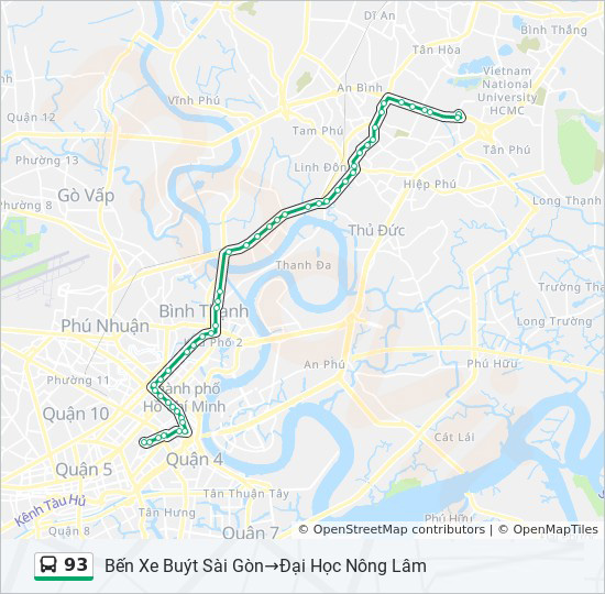 bản đồ xe bus 93