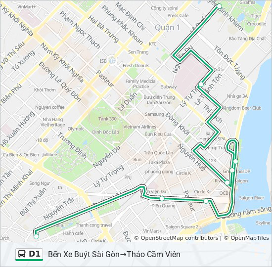 bản đồ xe bus D1