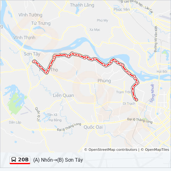 bản đồ xe bus 20B