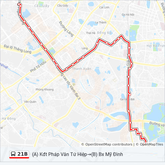 bản đồ xe bus 21B