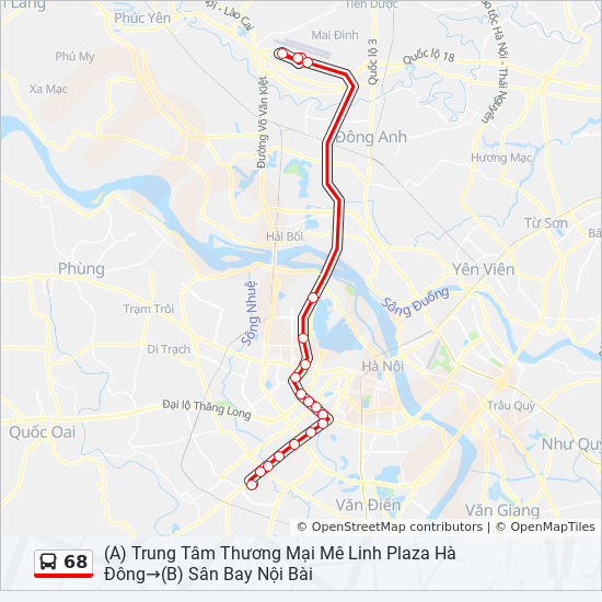 bản đồ xe bus 68