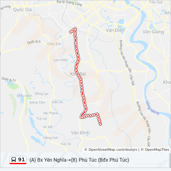 Lộ trình xe buýt 91 Bến xe Yên Nghĩa đi Kim Bài [Hà Nội] - Du Lịch Địa ...