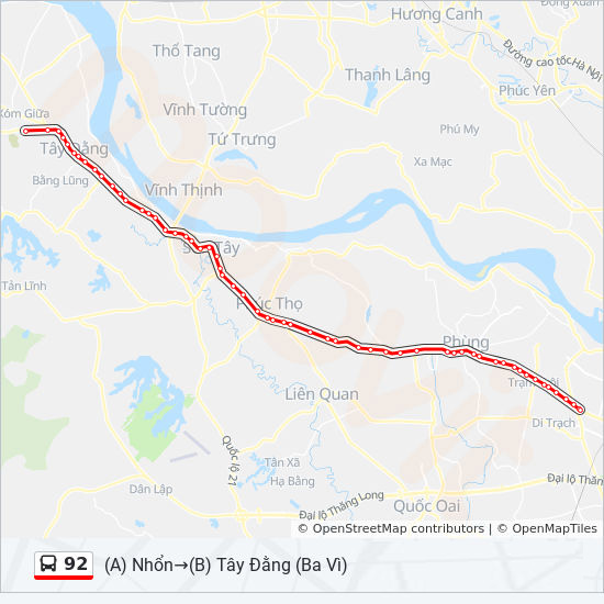 bản đồ xe bus 92